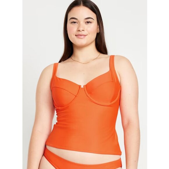 Old Navy Underwire Tankini Swim Top Women's Size XXL Warm Sunset New with Tags - Picture 3 of 6